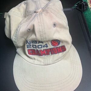 Detroit Pistons 2004 NBA championship basketball strapback baseball cap/rare hat